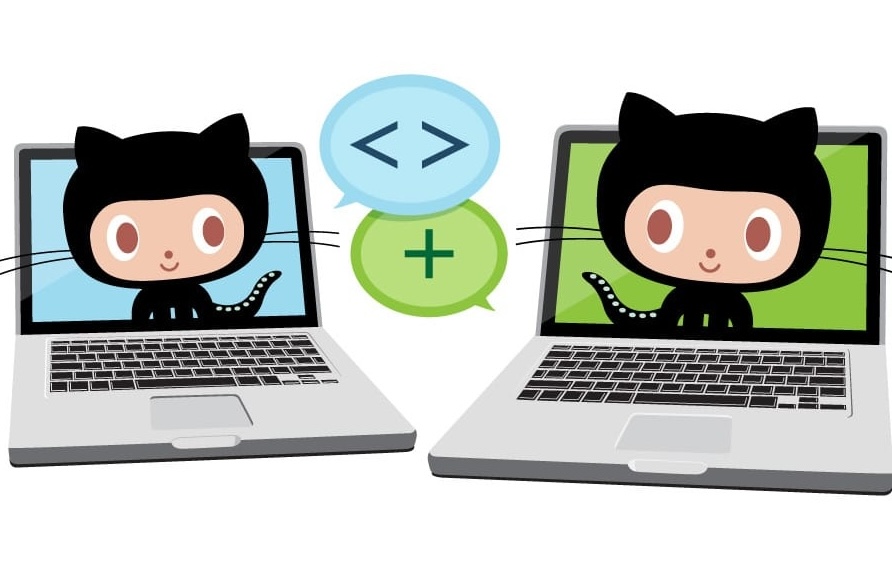 Collabocats - two GitHub Octocats working together at a shared desk, representing cross-team collaboration